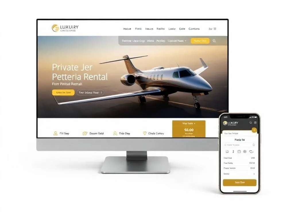 Website rental private jet yang melayani perjalanan VIP antar kota dan antar negara.